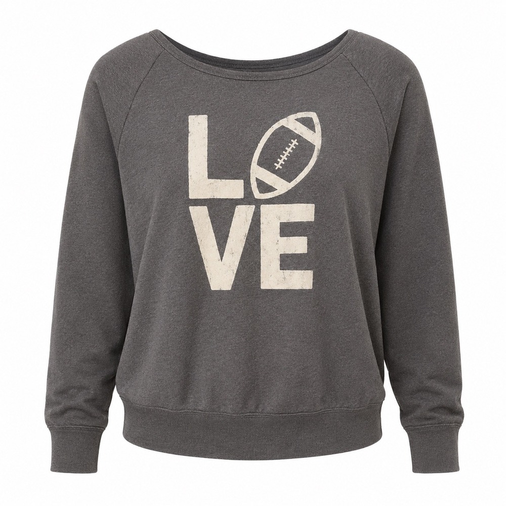 Torrid Sweatshirt Women 3X Gray Football LOVE Pullover‎ Blokecore Jerseycore